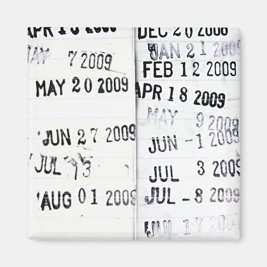Library Date Stamp Magnet Magneet (Voorkant)