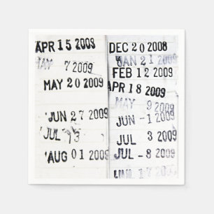 Library Date Stamps Napkins Servet