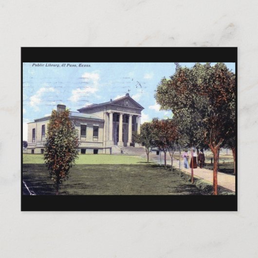Library, El Paso, Texas 1911  Briefkaart (Voorkant)