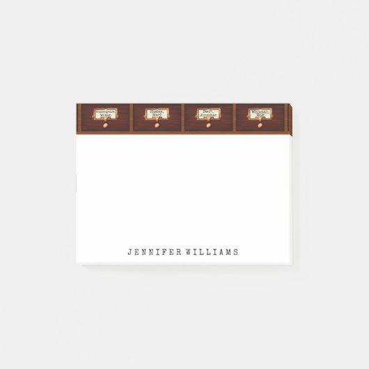 Library File Cabinet English Teacher Writer Custom Post-it® Notes (Voorkant)