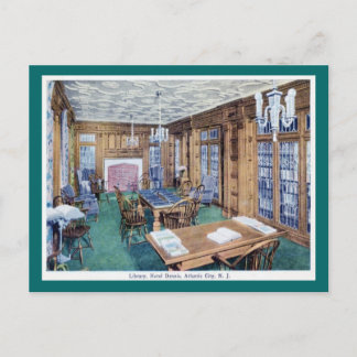 Library, Hotel Dennis, Atlantic City 1926 Briefkaart