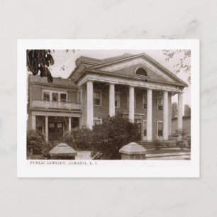Library, Jamaica, Queens, Vintage van New York Briefkaart
