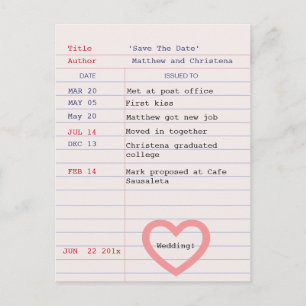 Library Kaart Save the Date Briefkaart