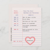 Library Kaart Save the Date Briefkaart (Voorkant / Achterkant)