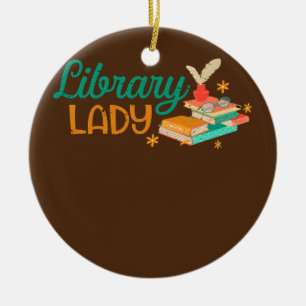 Library Lady Librarian Reader Bookish Bookworm Keramisch Ornament