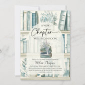 Library New Chapter Blue Boy Book Baby Shower Kaart (Voorkant)