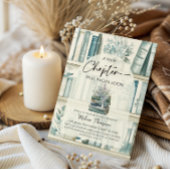 Library New Chapter Blue Boy Book Baby Shower Kaart