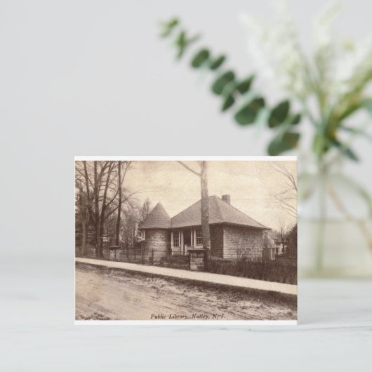Library, Nutley, NJ 1913 Briefkaart (Staand voorkant)