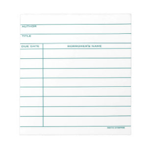 Library Pocket Kaart - blauw Notitieblok