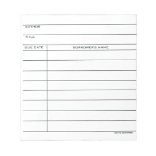 Library Pocket Kaart - notitieblok
