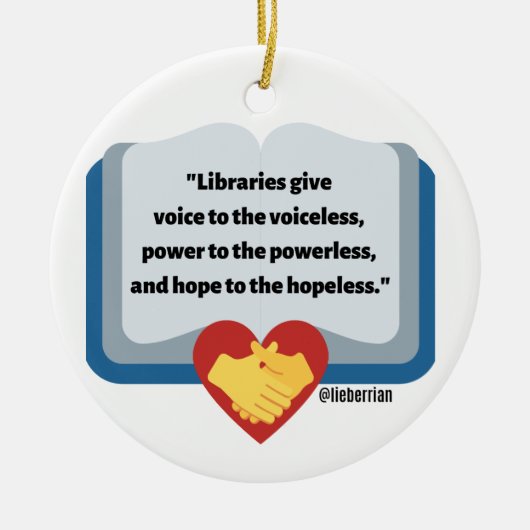 LIBRARY QUOTE CHRISTMAS ORNAMENT (Voorkant)