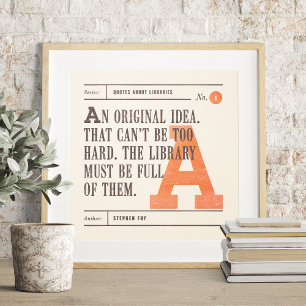 Library Quote van Stephen Fry Poster