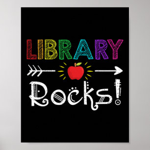 Library Rocks Leraar Student Fun Terug naar School Poster