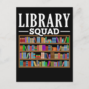 Library Squad Book Lover Reading Librarian Humor Briefkaart