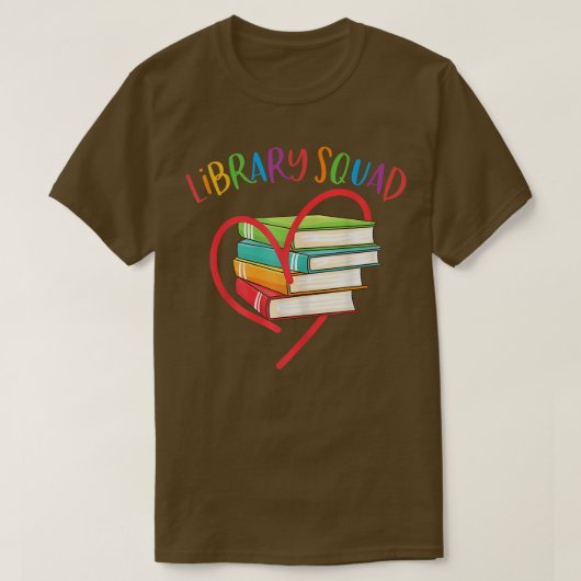 Library Squad Librarian Bookworm Book Lover T-shirt (Design voorkant)