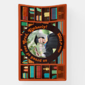 Library-Themed Graduation Photo Spandoek (Verticaal)
