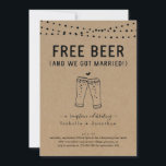 Libre Beer Funny Réception Seulement Invitation<br><div class="desc">Bière gratuite (Et nous nous sommes mariés!) Drôle libellé d'invitation pour une réception amusante. Les toasts à bière sont dessinés à la main sur un arrière - plan kraft merveilleusement rustique. Coordonner RSVP, Détails, Registre, cartes de remerciements et d'autres articles sont disponibles dans la collection 'Rustic Brewery Line Art' de...</div>