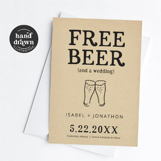 Libre Bière amusante Enregistrer la carte Date