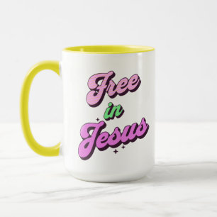 Libre En Jésus Style Rétro Inspiration Mug