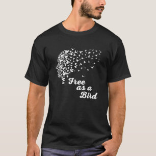 Libre En T-shirt Oiseau - Foule D'Oiseaux Liberté