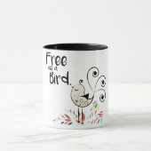 Libre mignon comme tasse de café d'oiseau (Centre)
