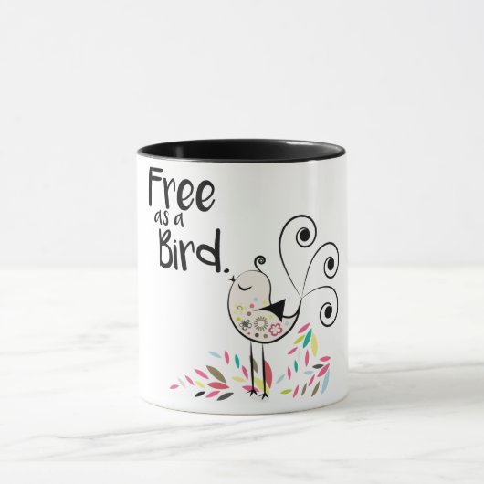 Libre mignon comme tasse de café d'oiseau (Centre)