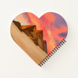 Libreta espiral corazón  paisaje pirámides egipto notitieboek