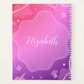 Libreta Kawaii Rosa y Morado con Nombre Planner (Achterkant)