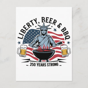 Librity Bier & BBQ 250ste Jaar Sterk 4 juli Briefkaart