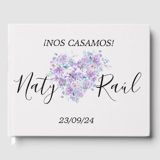 Libro de visitas en tonos lilas gastenboek