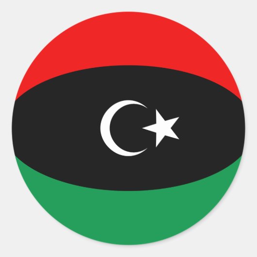 Libya Fisheye Flag Sticker (Voorkant)