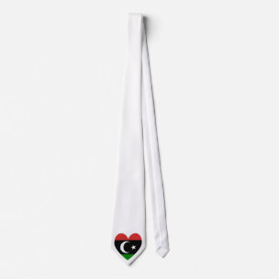 Libyan Heart Flag Valentijn Stropdas