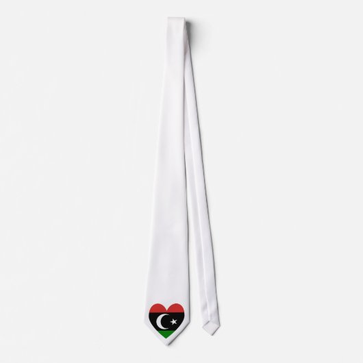 Libyan Heart Flag Valentijn Stropdas (Voorkant)