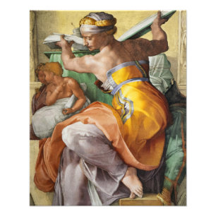 Libyan Sibyl, Sistine Chapel door Michelangelo Foto Afdruk