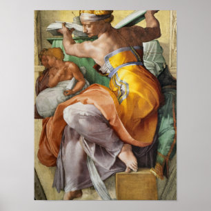 Libyan Sibyl, Sistine Chapel door Michelangelo Poster