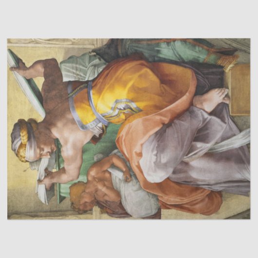 Libyan Sibyl, Sistine Chapel door Michelangelo Tissuepapier (Voorkant)
