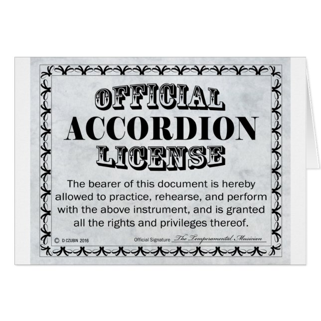 Licence Accordéon (Devant horizontal)