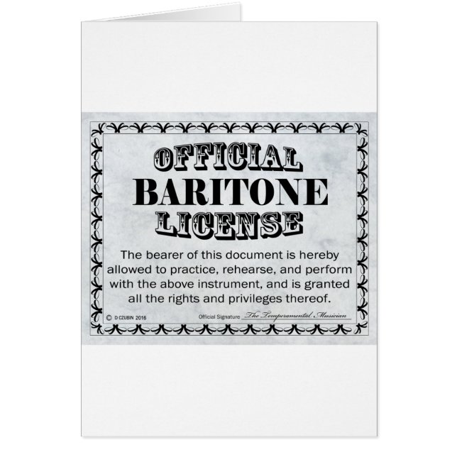 Licence Baritone (Devant)