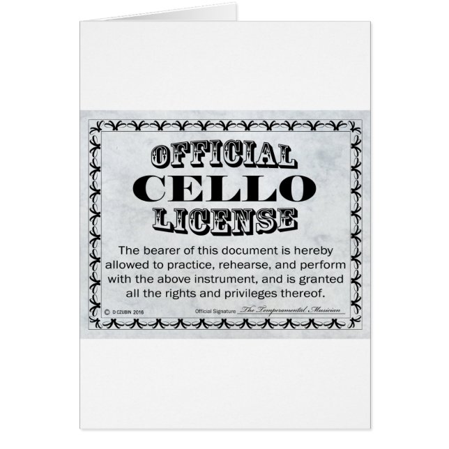 Licence Cello (Devant)