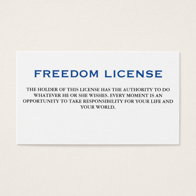 Licence de liberté (Devant)