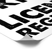 Licence et inscription Poster drôle (Coin)