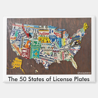 License Plate Map fridge magnet Magneet