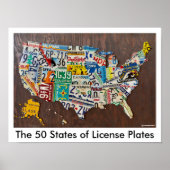 License Plate Map wall poster (Voorkant)