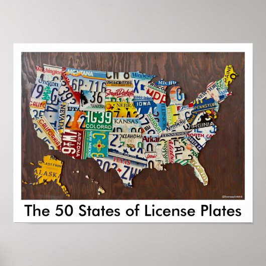 License Plate Map wall poster (Voorkant)