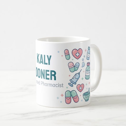 Licensed Pharmacist Personalized Mug | Cute Pharma (Devant droit)