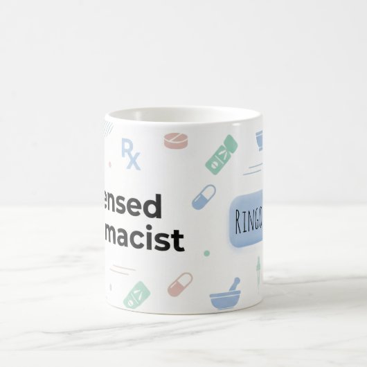 Licensed Pharmacist Personalized Mug | Modern ID B (Centre)