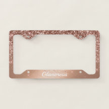 Licentie Bord Lijst - Jouw tekst Glitter Roos Gold