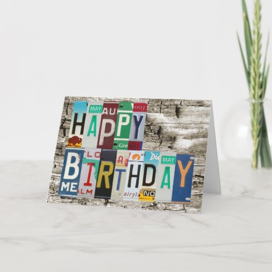 Licentie Borden Happy Birthday Kaart (Voorkant)