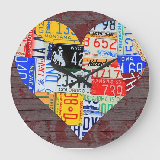 LicentieBord Art Recycled Clock Grote Klok (Voorkant)
