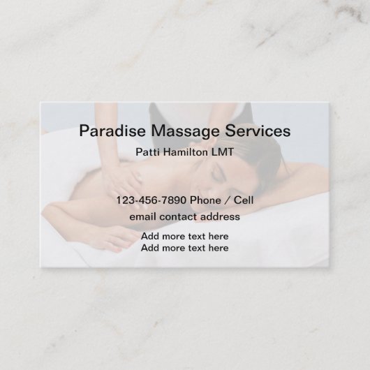Licentiegerelateerde Massage Therapist Business Pr Visitekaartje (Voorkant)